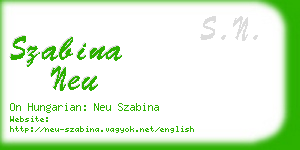 szabina neu business card